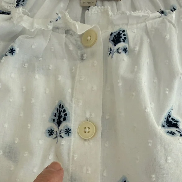 LOFT Border Floral Clip Pleated Blouse - Picture 8 of 11